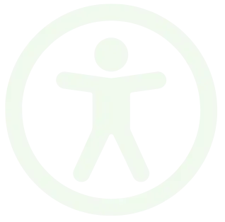 Icon image of a stick figure person with arms and legs extended inside a circle.
