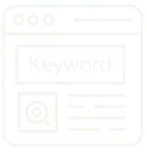 Icon image of a webpage with the word 'keyword' written in the center.
