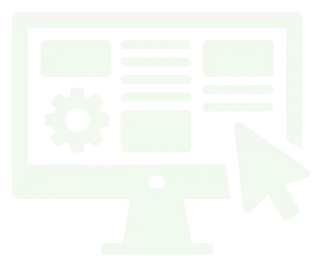 Icon image of a desktop showing a website layout with a gear icon, paragraph, and mouse icon.